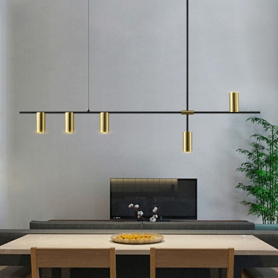 5-Light Island Chandelier Hanging Billiard Lights Industrial Metal for Dining Room