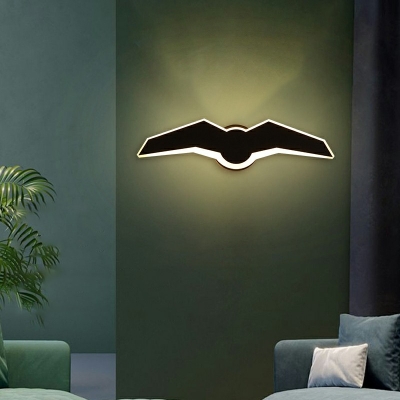 Bird Shape Wall Sconce Light Modern Acrylic and Metal Shade Wall Light for Bedroom, 13