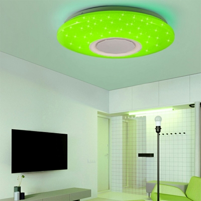 Contemporary Ceiling Light Circle Acrylic Shade Stepless Dimming in White LED Light Ceiling Mount Flush