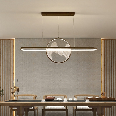 Contemporary Island Fixture Arcylic Shade Coffee LED Light Acrylic Pendant in 3 Colors Light
