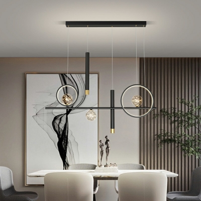 Contemporary Metal Island Lamp 39.5 Inchs Length 3 Colors Light Hanging Ceiling Light