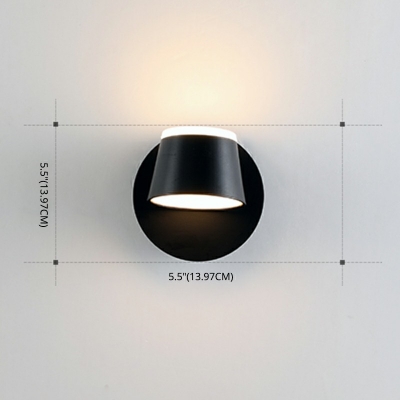 Contemporary Minimalist Adjustable Rotation 1 Head Wall Sconce Light Round Wall Light Fixture for Bedroom