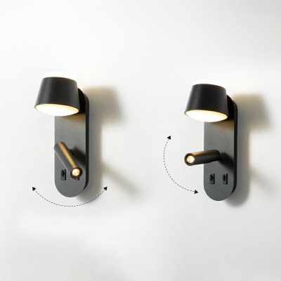 Contemporary Style 2 Lights Wall Sconce Lights Metal Shaded Led Wall Light for Bedside Balcony Hallway