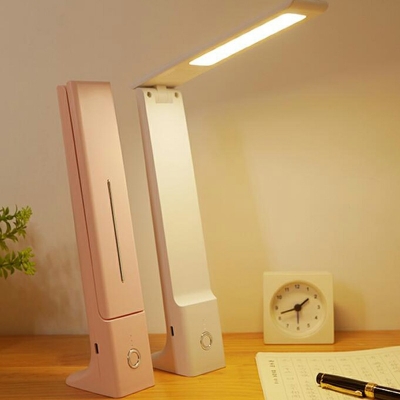Minimalist Style Macaron 1-Light Dimmable LED Table Lamp Plastic Table Light for Reading Room