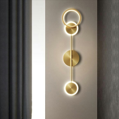 Modern Circle Wall Light Golden Wall Sconce Lighting in 3 Colors Light for Living Room