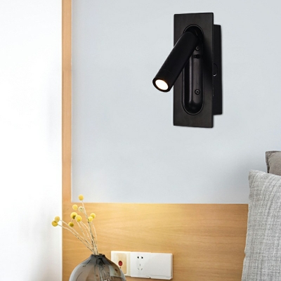Modern Minimalistic Black LED Wall Lamp Acrylic Rectangular Reading Light Wall Sconce Light for Bedroom