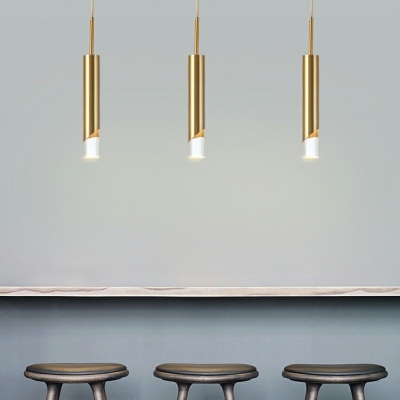 Modern Style Cylinder Pendant Light Minimalisma Acrylic LED Hanging Light for Dinning Room