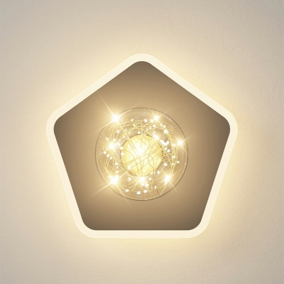 Modern Style Gypsophila Globe Shade Flush Mount Light Metal 2 Light Ceiling Light for Aisle