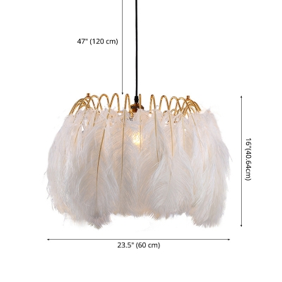 Modern Style Hanging Lights Feather-shaped Hanging Light Kit for Living Room Bedroom