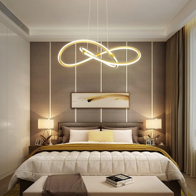 Modern Style Hanging Lights Minimalist White Light Chandelier for Living Room