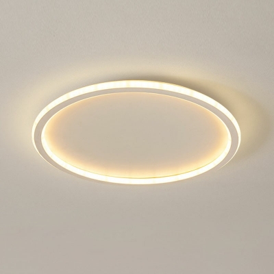Modern Style Ring Shaped Flush Mount Light Metal 1 Light Ceiling Light for Living Room