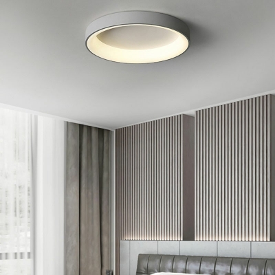 Modern Style Round Shaped Flush Mount Light Metal 1 Light Ceiling Light for Bedroom