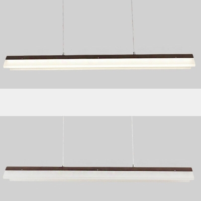 Modern Style Simple Linear Island Pendant Acrylic 1 Light Island Light for Restaurant