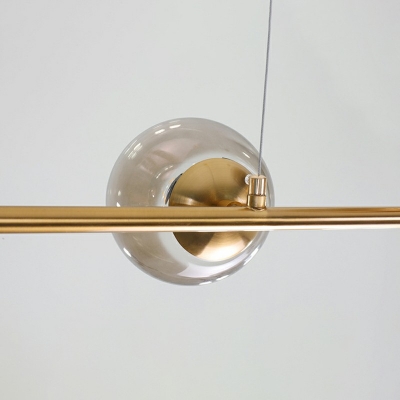 Modern Stylish Glass Globe Shade Island Light 6 Lights Island Lamp in Smoke for Dining Table
