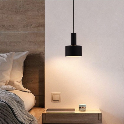 Nordic Style LED Pendant Light Modern Metal Cylinder Hanging Light for Bedside Coffee Shop