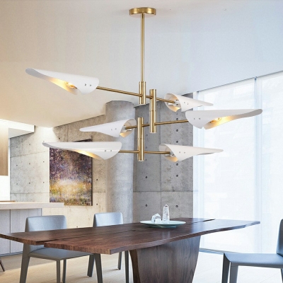 Postmodern Hanging Lights Metal 6 Head Chandelier for Living Room Dining Room