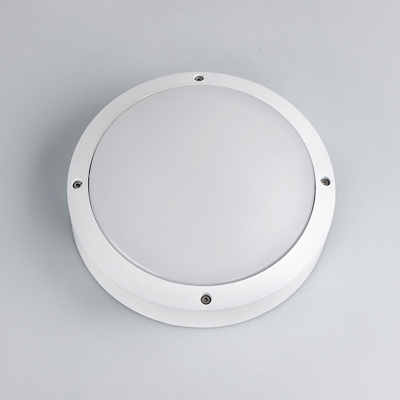 Round Flush Mount Lamp Modern Aluminum and Plastic Shade Ceiling Light for Corridor, 9