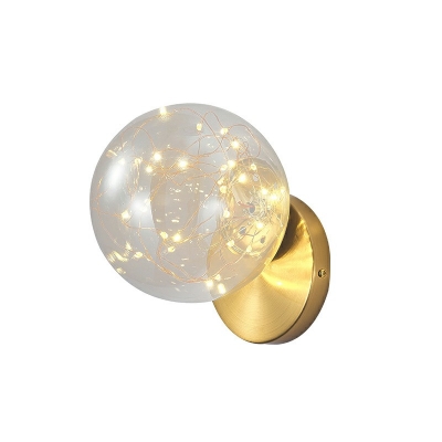 Simple Molecular Spherical Wall Lamp Exterior Wall Mounted Light Fixtures with Round Backplate
