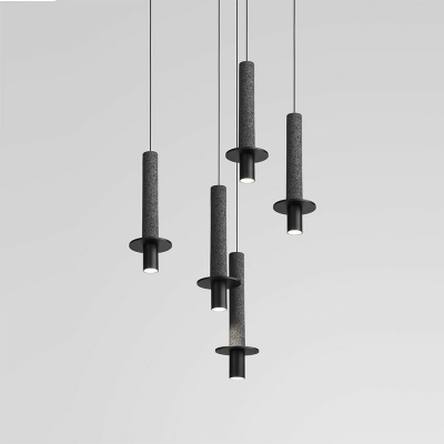 Single Light Pendant Light Fixture Modern Stone Hanging Lamps Integrated LED
