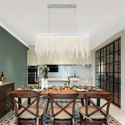 Tassel Shape Hanging Lights Silver Color Chandelier for Living Room Dining Room
