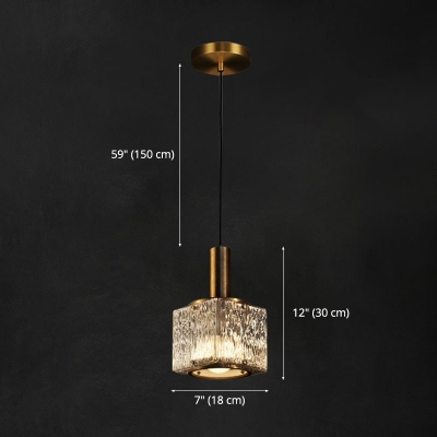 1-Light Hanging Lamp Kit Contemporary Hanging Ceiling Light with Crystal