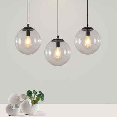 1-Light Hanging Light Suspended Lighting Fixture Clear Glass Hanging Lamp