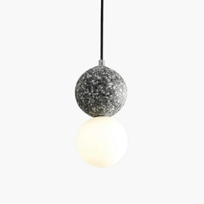 1-Light Stone Pendant Lighting Fixture Modern Minimalist Suspension Lighting