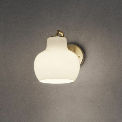 Armed Wall Sconce Light Modern Metal and Glass Shade Wall Light for Living Room