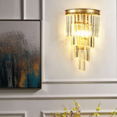 Armed Wall Sconce Light Modern Metal and Glass Shade Wall Light for Parlor, 16.5
