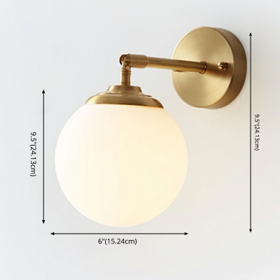 Bedside Wall Lamp Fixture Single Bulb Postmodern LED Wall Sconce with Arm in Brass