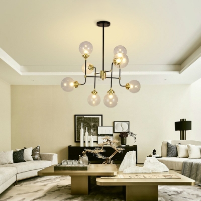 Contemporary Minimalist Style Sphere Glass Chandelier Light Living Room Pendant Light