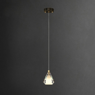 Crystal Single Light Crystal Hanging Light Fixtures in Modern Minimalist Style