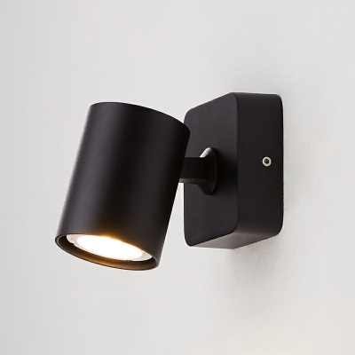 Cylinder Shape Wall Lighting Modern 1 Head 3 Inchs Wide Iron Wall Lamp Fixture