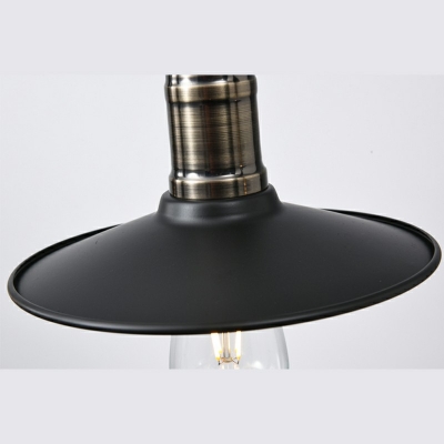 Industrial Linear Pendant Lighting 3-Light Cone Pendant Light in Black