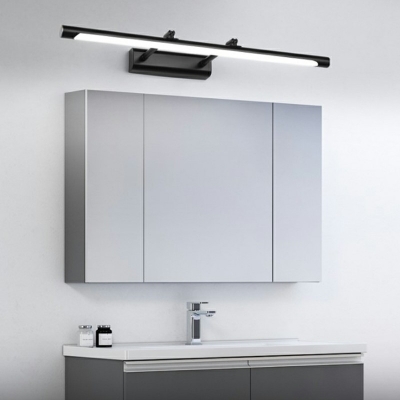 Minimalist Style LED Wall Mounted Vanity Lights Metal Simple Bathroom Vanity Sconce Plastic Shade in Black