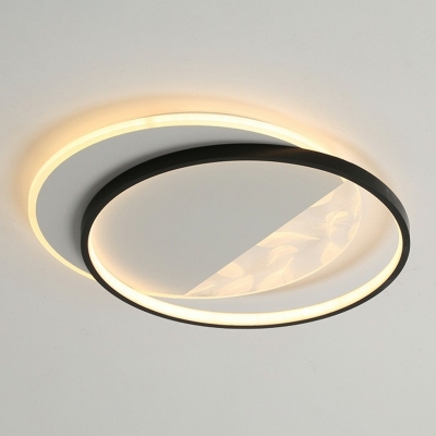 Modern LED Feather Close to Ceiling Light Acrylic Shade Geometric Semi Flush Mount for Sleeping Room