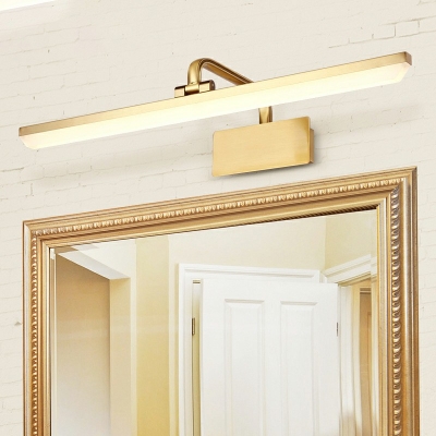 Modern Simplicity Style Thin-Line Wall Mounted Light Bronze Metal LED 1-Light Wall Lamp for Bathroom