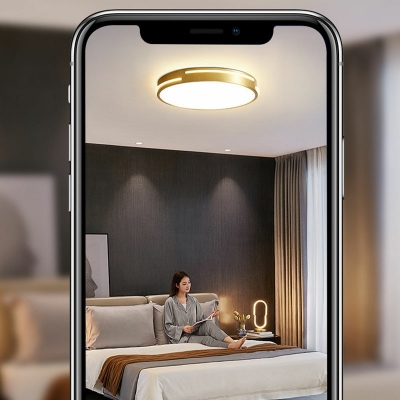Modern Style Round Shaped Flush Mount Light Acrylic 1 Light Ceiling Light for Bedroom