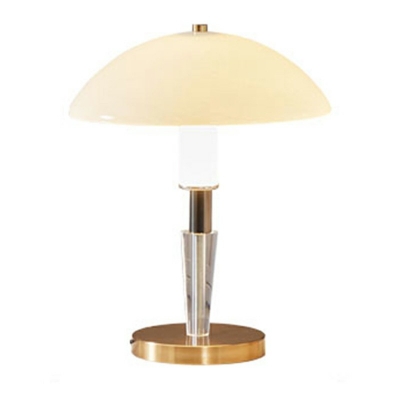 Mushroom Shape Desk Lamp Modernist Glass Warm Light in Gold Task Lighting for Bedroom