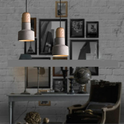 Nordic Style Cement Hanging Light Modern and Simple LED Pendant Light for Bedside Bar