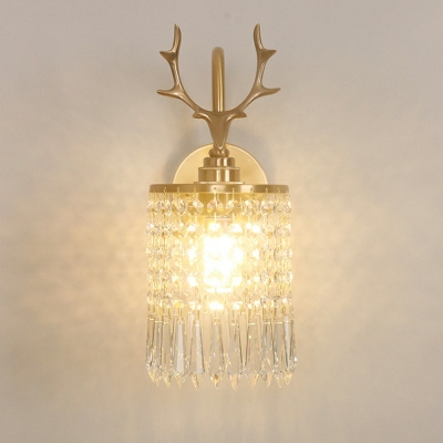 Post Modern Style 1-Bulb Crystal Shade Decoration Wall Mount Lamp Living Room Indoor Sconce Wall Lighting