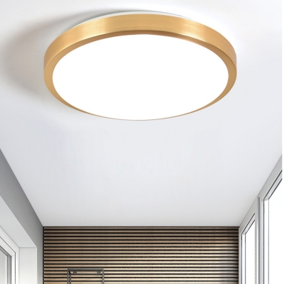 Round Flush Mount Lamp Modern Aluminum and Arcylic Shade LED Ceiling Light for Corridor, 13