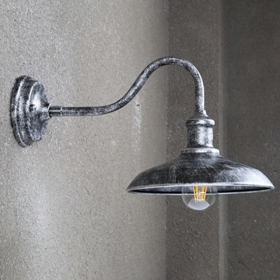Single Light Cone Wall Sconce Industrial Rustic Wall Mounted Light Fixture