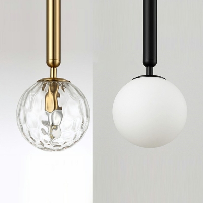 Spherical Wall Lamp Minimalist Light Glass Wall Sconce Lighting Single Light with Arm