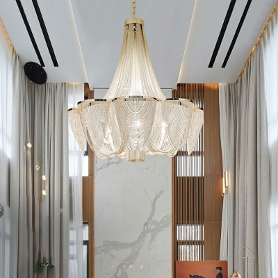 Tassel Shape Hanging Light Kit Chandelier for Living Room Hotel Lobby Dinning Room