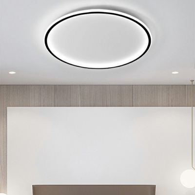 1-Light Modern Style Flush Ceiling Light Fixture Led Flush Mount Ceiling Lights Black