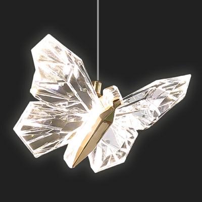 Brass Butterfly Pendant Lighting Postmodern in Natural Light Ceiling Light for Dining Hall