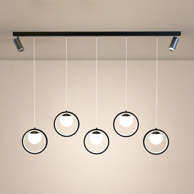 Circle Dining Room Hanging Ceiling Light Modern Acrylic Shade Pendant Lamp in Stepless Dimming Light