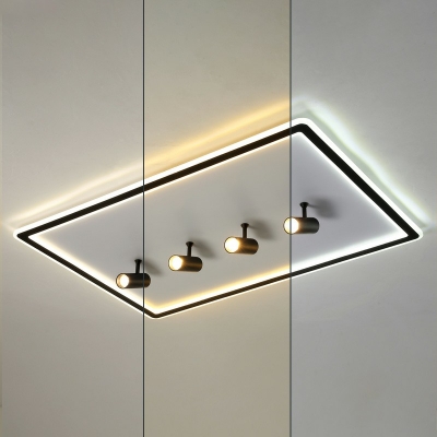 Contemporary Style Ultra-thin Ceiling Lamp Rectangular Shape LED Flush Mount for Sitting Room
