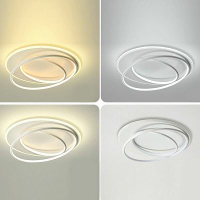 Flush Mount Lamp Contemporary Modern Metal and Acrylic Shade Indoor Ceiling Light, 24
